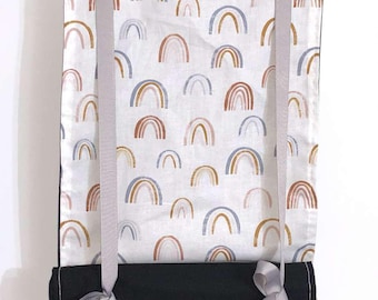 Classroom Door Window Curtain Boho Tribal Muted Rainbows Teacher Roll Up Privacy Shade Office & School Class Safety (Can Personalize)