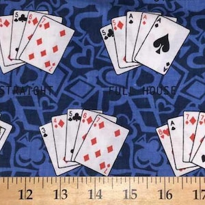 Cortina de pôquer – cartas de baralho, mão vencedora, cortina de jogo, tratamento de janela azul forrado para Mancave, cozinha ou banheiro