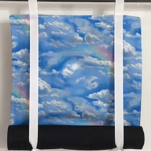 Classroom Door Window Curtain, Rainbows Sky Blue Teacher Roll Up Window Privacy Shade, Security Cover For Office & School Class Safety Shade