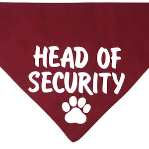 Head of Security Dog Bandana Baby Security Birth Announcement Dog Bandana New Baby Pregnancy Neckerchief Kerchief Bandana Neckwear