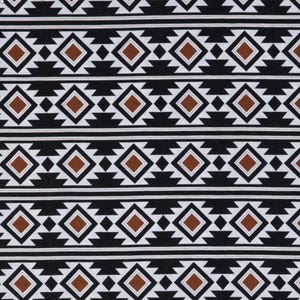 Modern Aztec Fabric BOHO Southwest Western Aztec Rust Diamond Apparel Quilting Cotton Fabric t7-25
