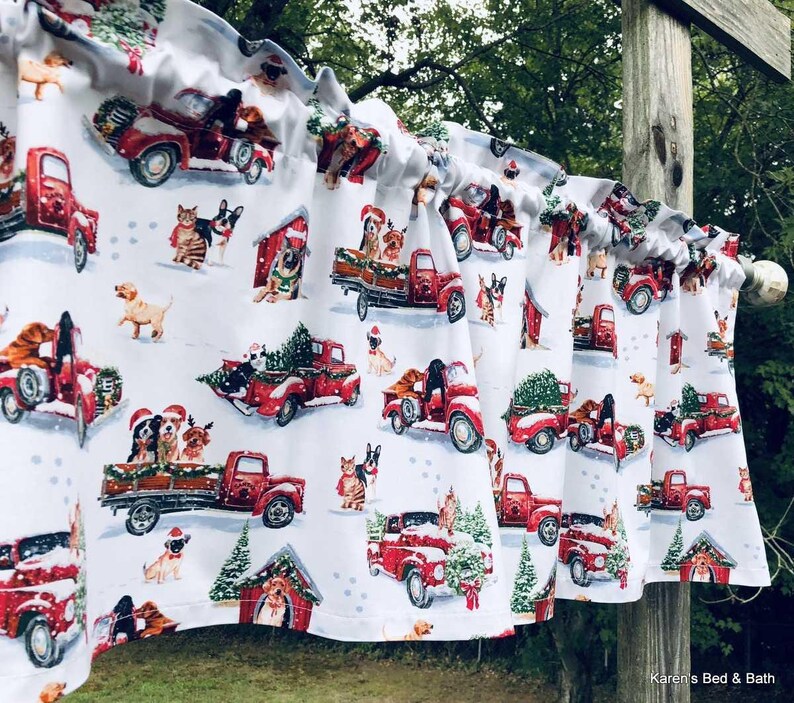 The image is a guide for choosing the perfect number of handmade valances for a window. It provides a visual representation of how the width of the valance changes with the number of panels used.