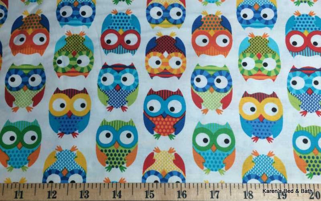 Owl Valance Teacher Classroom Decor Colorful Owls Night Time Etsy
