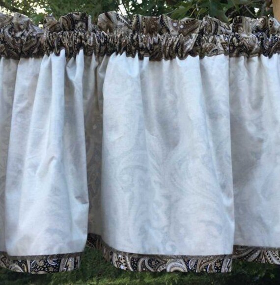 Paisley Valance Khaki Tan Brown Paisley Valance Beige Perugina Etsy