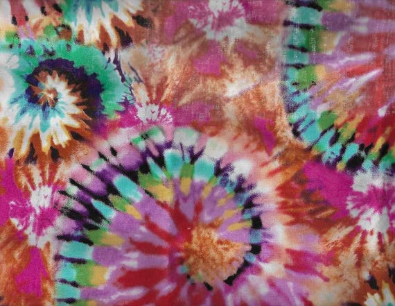 Tie Dye Fabric – Blue, Orange Teal Retro Hippie Cotton Quilting Fabric – Hippy Tye Dyed Material for Sewing, Crafts & Apparel t3/39