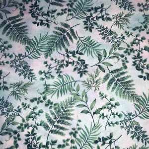 Tropical Green Ferns Valance Green Fern Plant Leaf Farmhouse Kitchen Bath Window Curtain Topper