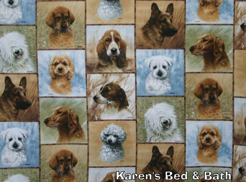 Dog Patch Blocks Beagle German Shepard Canine Beauty Faithful Companion Valance