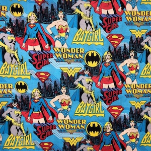 Girl Power Superhero Fabric Female Crime Fighter Super Hero Comic Book Characters