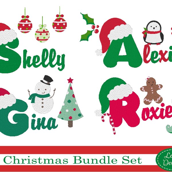 Santa Hat Embroidery Font Etsy