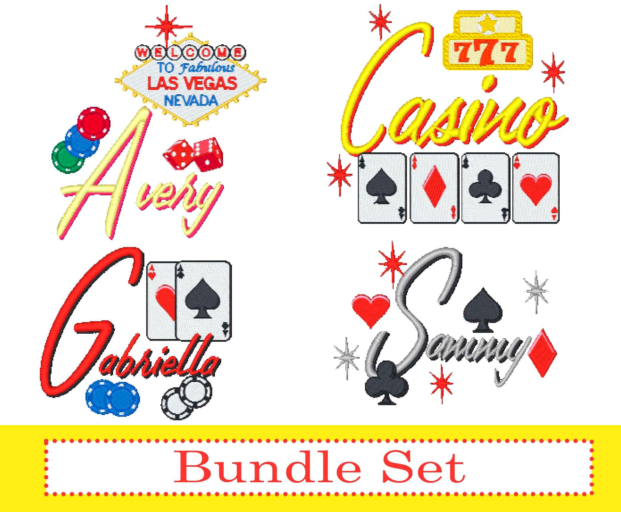 140 Las Vegas Embroidery Machine Designs Font Bundle Set Etsy