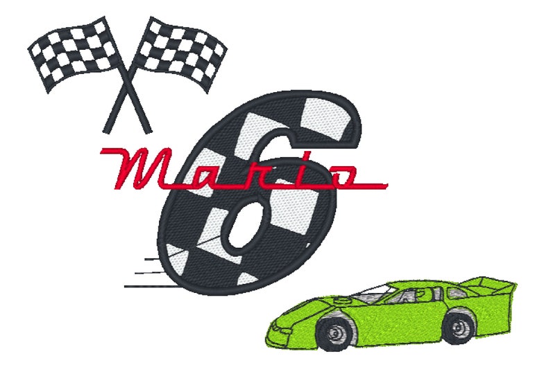 174 Race Car Embroidery Machine Designs Font Bundle Set Etsy