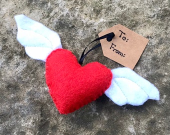 Heart stuffed toy, felt heart toy, felt heart ornament, felt ornament, stuffed felt heart, felt valentine, stuffed felt valentine