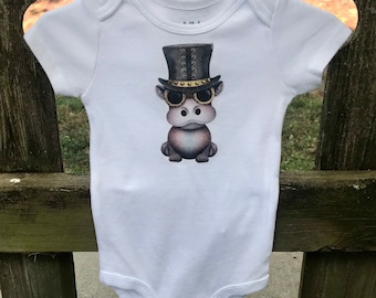 Steampunk Aviator Hippo Onesie FREE SHIPPING