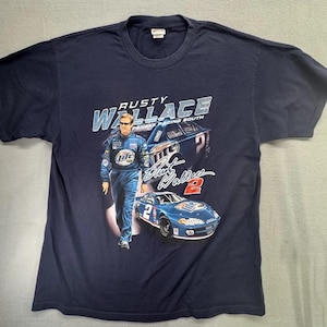 Vintage 90s Rusty Wallace  Miller Lite Nascar Racing T-Shirt, Rusty Wallace T-shirt, Rusty Wallace Fan Racing Tee, Nascar Racing Shirt