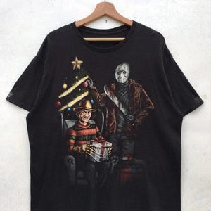 Freddy vs Jason Horror Movie Vintage T-Shirt, Horror Characters Halloween Shirt, Horror Movie, 80s Slasher Film Tee, Horror Movie T-Shirt