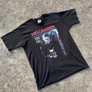 Retro Hölle Grafik T-Shirt, Vintage 80er Jahre Sci-Fi Horrorfilm T-Shirt, Pin Head inspiriert Streetwear Shirt Erinnerungsstücke für Gruselfilm-Liebhaber