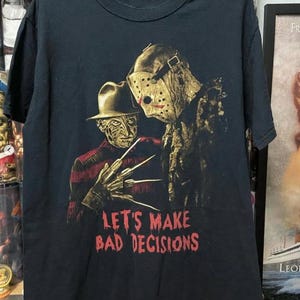 Freddy vs Jason Horror Movie Vintage T-Shirt, Horror Characters Halloween Shirt, Horror Movie, 80s Slasher Film Tee, Horror Movie T-Shirt