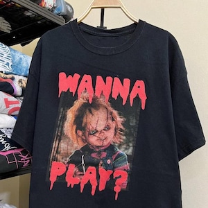 Retro Chucky Horror Movie Characters Halloween Shirt, Horror Move Vintage 90s Tee, Chucky Shirt, Horror Character Tee