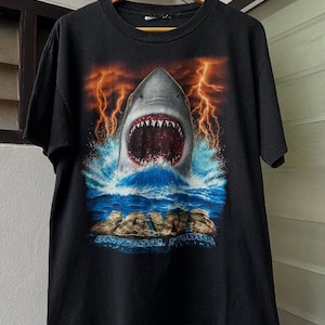 Jaws Fade Natural Adult T-Shirt