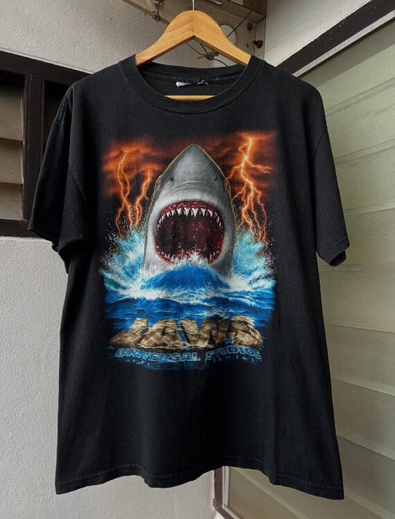 T-shirt Jaws Fade Adulte - Taille S à 5XL, Imprimé Graphique, Coton, Unisexe