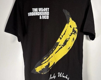 Vtg 80s the Velvet Underground and Nico T-shirt M/L Yellow Andy