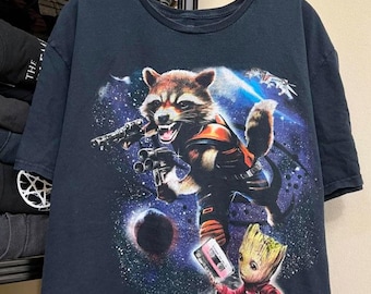 Camiseta vintage de Guardianes de la Galaxia, camiseta retro de Guardianes de la Galaxia, camiseta de Starlord, Gamora, Mantis, Rocket Groot, Cosmic Rewind