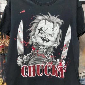 Retro Chucky Horror Movie Characters Halloween Shirt, Horror Move Vintage 90s Tee, Chucky Shirt, Horror Character Tee