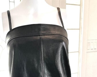 Black Leather Vintage Versus by Versace Dress - Etsy Black Leather Vintage Versus by Versace Dress - Etsy
