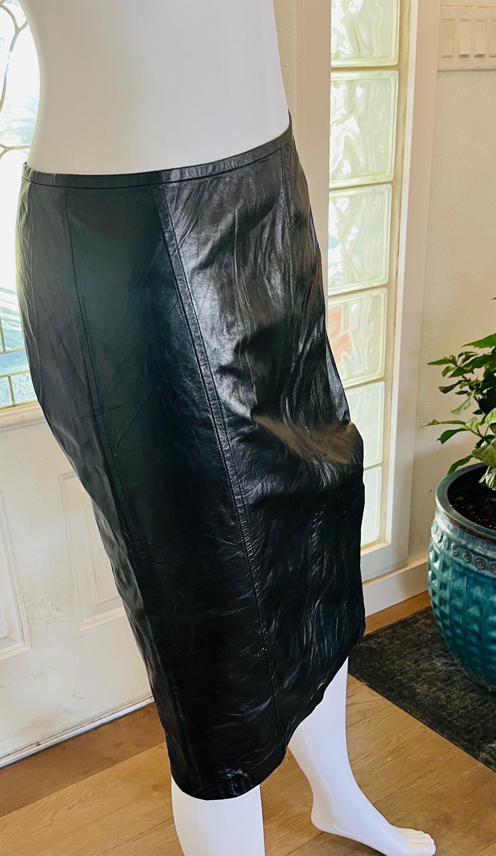 Authentic Tom Ford Gucci Black Leather Pencil Skirt Size Small - Etsy