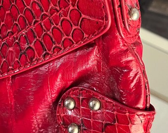 Dolce & Gabanna Authentic Red Snakeskin Y2K Handbag - Etsy