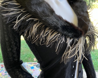 Ameri　FEATHER OVER CARDIGAN WITH VEST Ameri FEATHER OVER CARDIGAN WITH VEST