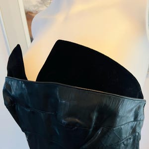 90s Thierry Mugler Iconic and Unique Rubber Material and Velvet Dress