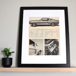 1967 Shelby GT 500 & GT 350 (Available GALLERY Framed!) Vintage Magazine Print Performance Specification Wall Decor - Printed 1967