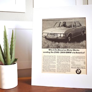 1970 BMW 2500/2800 (Available GALLERY FRAMED!) Vintage Magazine Advertisement Wall Decor - Printed 1969