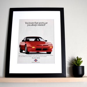 1989 Nissan 240SX (Available GALLERY FRAMED!) Retro Magazine Print Advertisement Wall Decor - Printed 1989