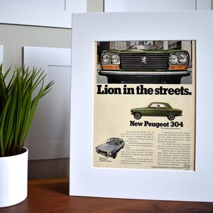 1970 Peugeot 304 (Available GALLERY FRAMED!) Vintage Magazine Advertisement Wall Decor - Printed 1970