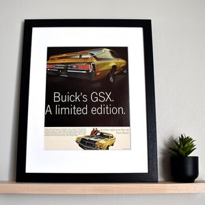 1970 Buick GSX (Available GALLERY FRAMED!) Vintage Magazine Print Advertisement Wall Decor - Printed 1970