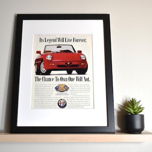 1994 Alfa Romeo Spider Veloce Commemorative Edition (Available GALLERY FRAMED!) Retro Magazine Print Advertisement Wall Decor - Printed 1994
