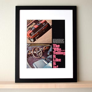 1969 Chevrolet Z/28 Camaro (Available GALLERY FRAMED!) Vintage Magazine Print Wall Decor - Printed 1968