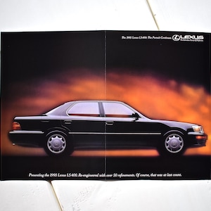1993 Lexus LS400 Bi-Fold Magazine Poster / Brochure - Printed 1993