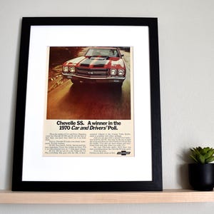 1970 Chevrolet Chevelle SS (Available GALLERY FRAMED!) Vintage Magazine Print Advertisement Wall Decor - Printed 1970
