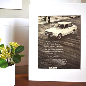1969 Toyota Corona (Available GALLERY FRAMED!) Vintage Magazine Advertisement Wall Decor - Printed 1969