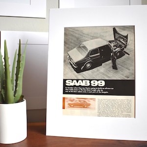 1970 Saab 99 (Available GALLERY FRAMED!) Vintage Magazine Advertisement Wall Decor - Printed 1969