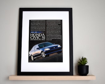 1999 Honda Civic Si (Available GALLERY FRAMED!) Vintage Magazine Print Article Wall Decor - Printed 1999