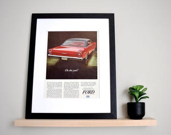 1965 Ford Galaxie 500 (Available GALLERY FRAMED!) Vintage Magazine Print Advertisement Wall Decor - Printed 1965