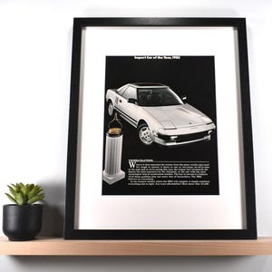 1985 Toyota MR2 (Available GALLERY FRAMED!) Vintage Magazine Print Advertisement Wall Decor - Printed 1985