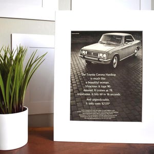 1969 Toyota Corona (Available GALLERY FRAMED!) Vintage Magazine Advertisement Wall Decor - Printed 1969