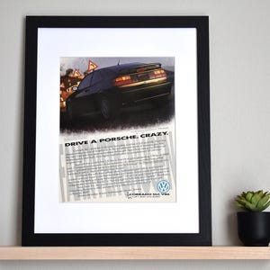 1992 Volkswagen Corrado SLC VR6 (Available GALLERY FRAMED!) Retro Magazine Print Advertisement Wall Decor - Printed 1992