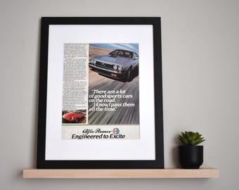 Alfa Romeo GTV6 (1981-1989) Car Poster Print Wall Art Decor