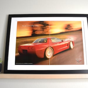 1999 Chevrolet Corvette Hardtop C5 Framed Two-Piece Retro Magazine Advertisement Wall Decor - Printed 1999